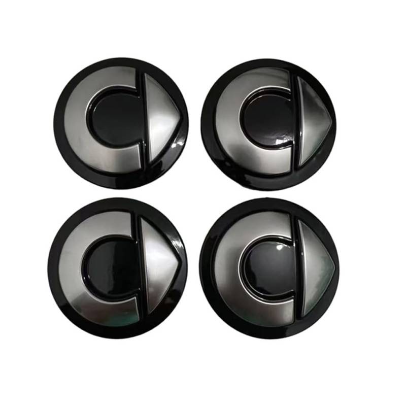 4 Stück Auto Radnabenkappen für smart fortwo 2004-2022,Langlebig Sonnenschutz Wasserdicht Nabendeckel Styling Auto Zubehör,54mm-Black von QRSWEWPA