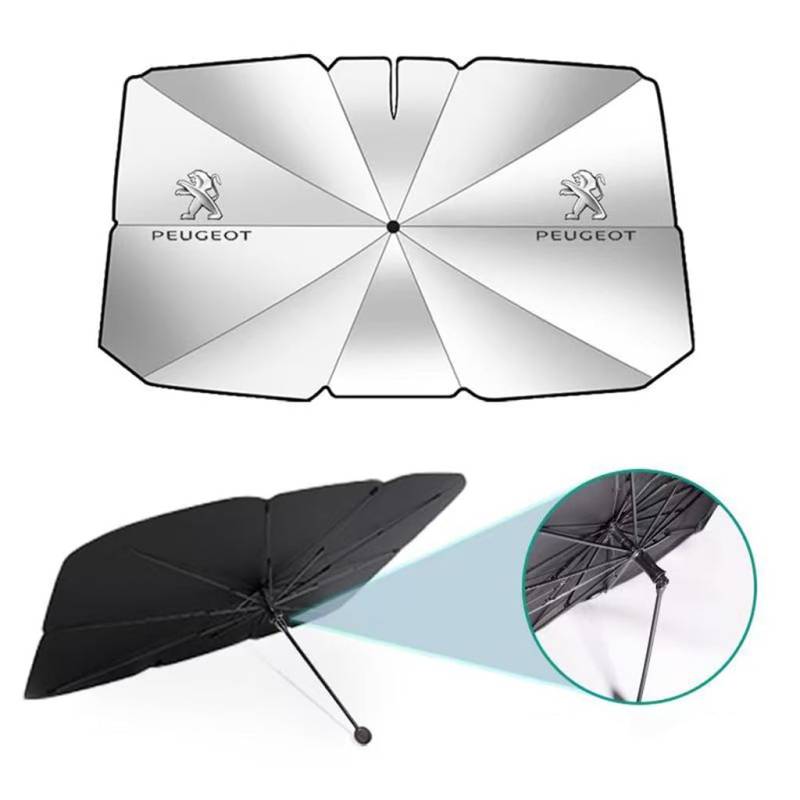 Auto Sonnenblende für Peugeot Pick Up 2021-2024,Car Sunshade Umbrella Wasserdicht staubdicht Faltbar Sonnenschirm,145cm von QRSWEWPA