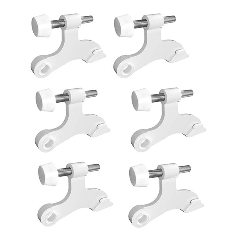 [Replacement] 6 Stück Scharnierstift-Türstopper, verstellbares Hochleistungsscharnier, mit Gummipuffer zur Reduzierung möglicher Schäden, Dellen in der Wand QRTBHOP(White) von QRTBHOP