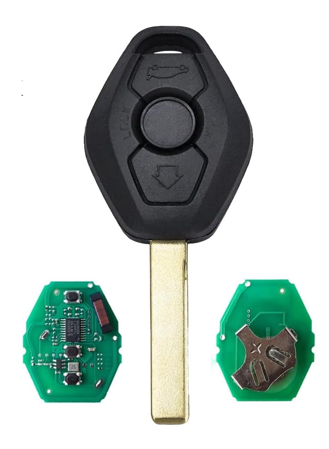 Autoschlüssel-Fernbedienung Schlüsselanhänger für 434 MHz für BMW CAS2 Serie 5 E46 E60 E53 E83 E36 E38 E39 ID46 Chip HU92, QSDIYRF (1) von QSDIYRF