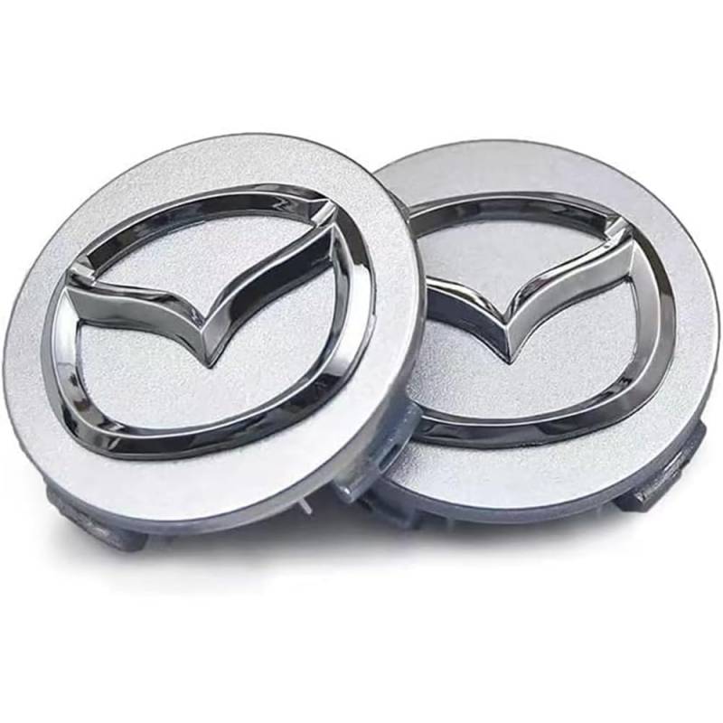 4 Stück Auto Radnabenkappen für Mazda CX-5 56MM,Nabendeckel Felgendeckel Nabenabdeckungen Wasserdicht Staubdicht Reifen Felgen Zubehör,A von QSLLLY