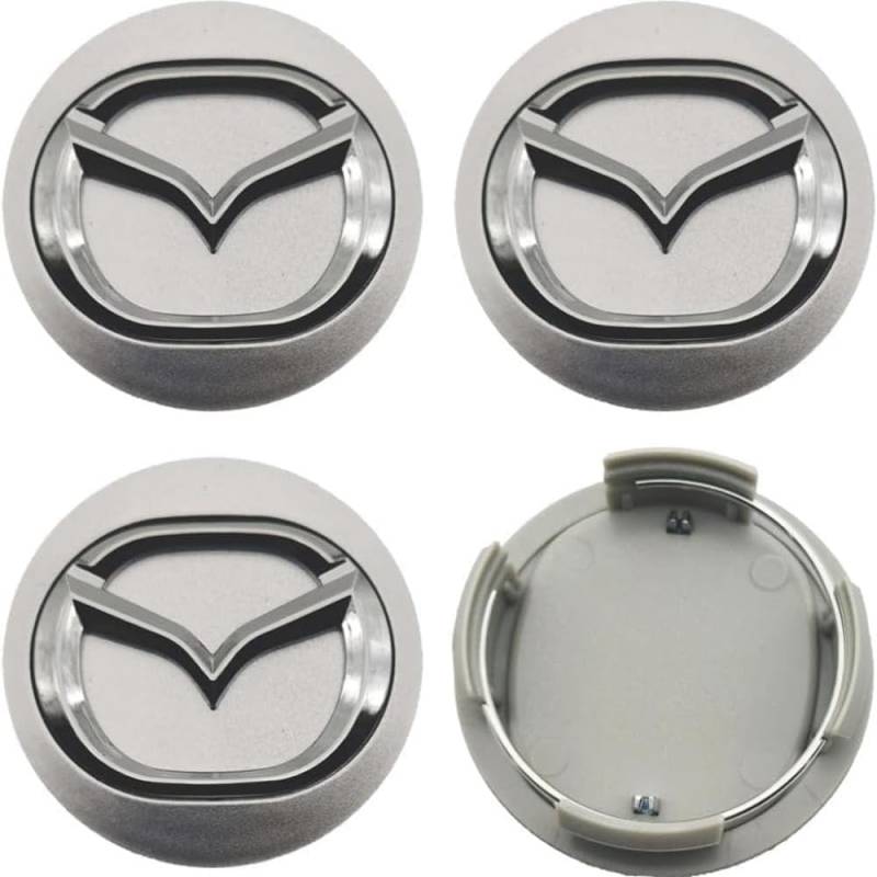 4 Stück Auto Radnabenkappen für Mazda CX-9 I SUV 2007 2008 2009 2010 2011 2012 2013 2014 2015 2016 56mm,Nabendeckel Felgendeckel Nabenabdeckungen Wasserdicht Staubdicht Reifen Felgen Zubehör von QSLLLY
