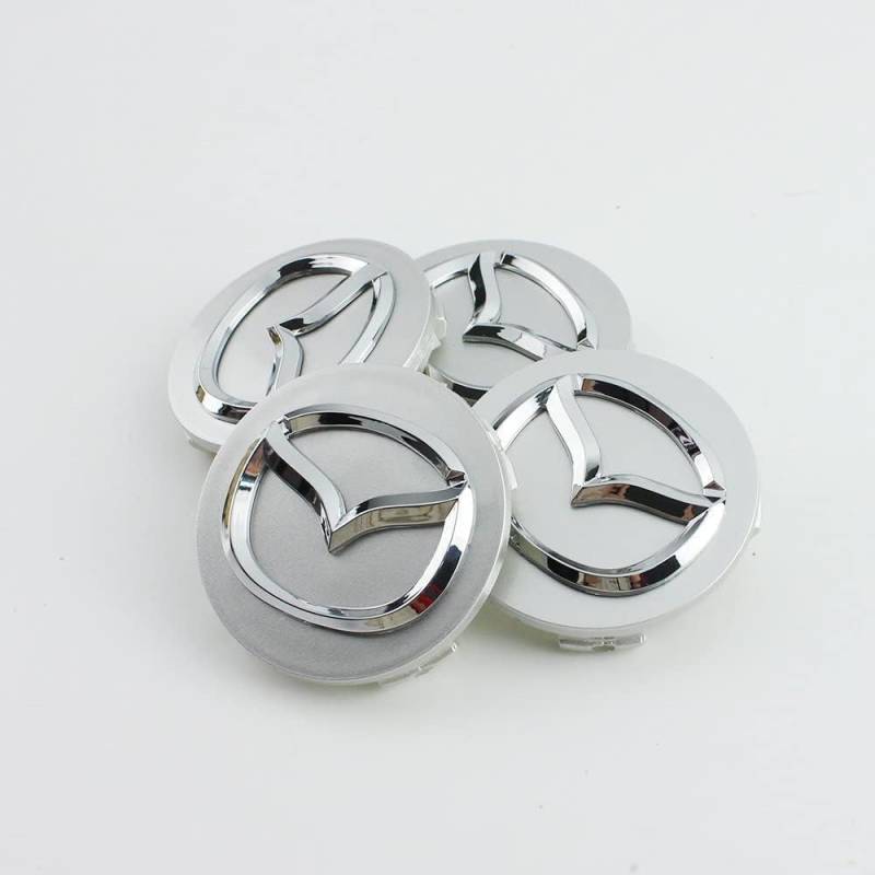 4 Stück Auto Radnabenkappen für Mazda CX3 52mm,Nabendeckel Felgendeckel Nabenabdeckungen Wasserdicht Staubdicht Reifen Felgen Zubehör,B von QSLLLY