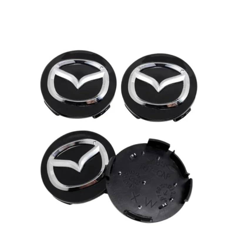 4 Stück Auto Radnabenkappen für Mazda MX-30 2020-2025 56mm,Nabendeckel Felgendeckel Nabenabdeckungen Wasserdicht Staubdicht Reifen Felgen Zubehör,A von QSLLLY