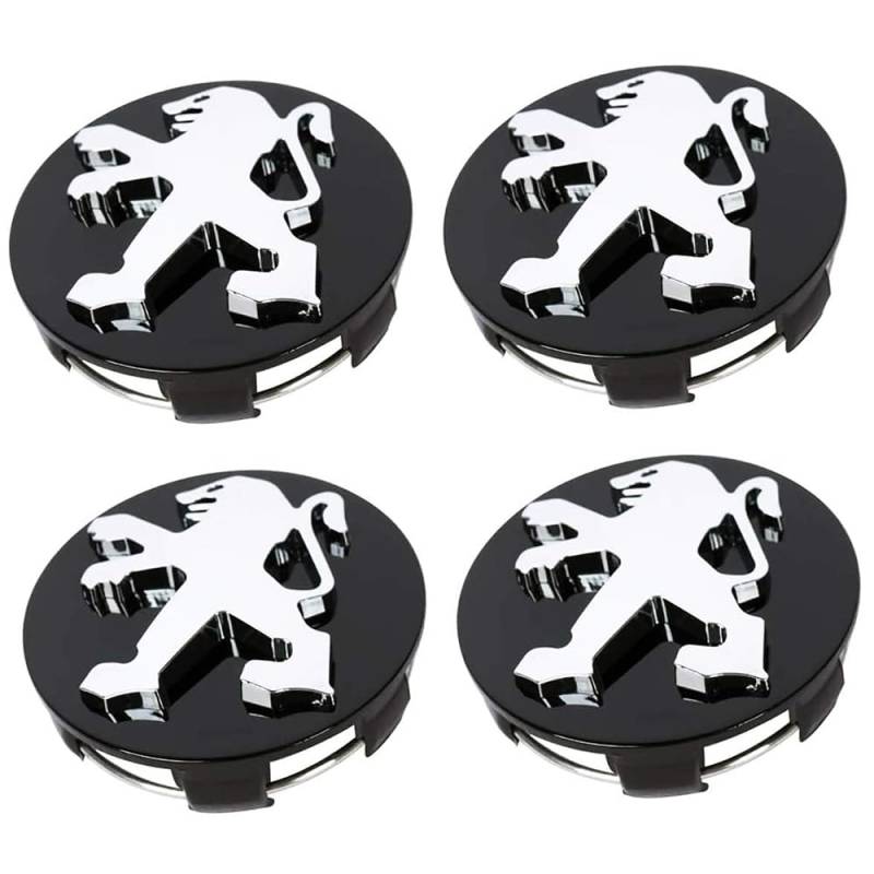 4 Stück Auto Radnabenkappen für Peugeot 2008 I 2016-2019 60mm,Nabendeckel Felgendeckel Nabenabdeckungen Wasserdicht Staubdicht Reifen Felgen Zubehör von QSLLLY