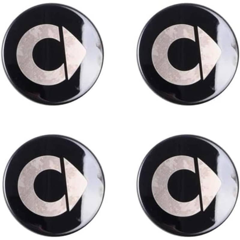 4 Stück Auto Radnabenkappen für Smart Fortwo Forfour 450 451 453 58mm,Nabendeckel Felgendeckel Nabenabdeckungen Wasserdicht Staubdicht Reifen Felgen Zubehör von QSLLLY
