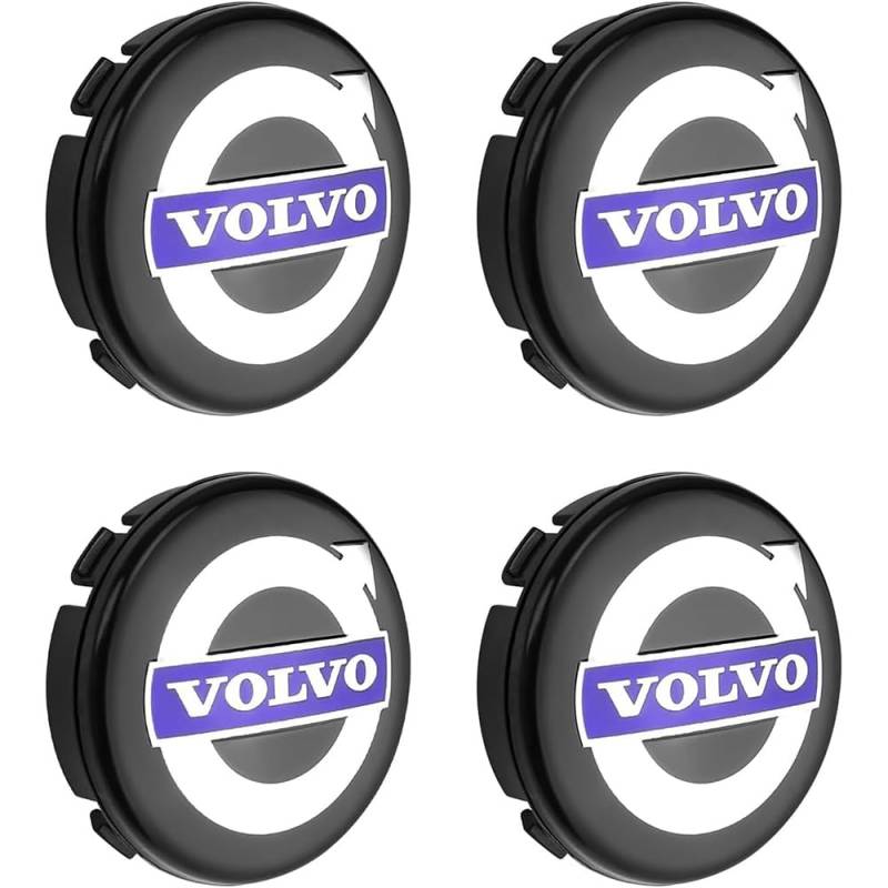 4 Stück Auto Radnabenkappen für Volvo EC40 2024,Nabendeckel Felgendeckel Nabenabdeckungen Wasserdicht Staubdicht Reifen Felgen Zubehör,60mm von QSLLLY