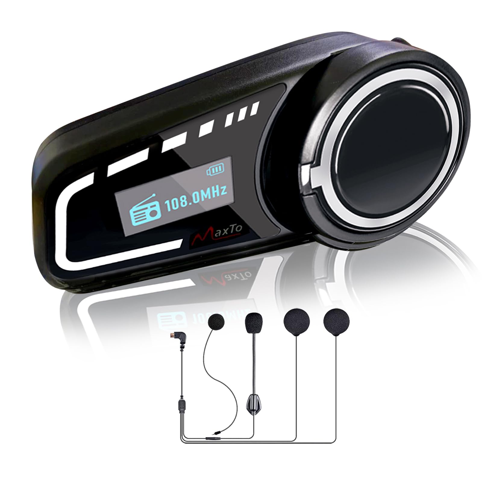 QSPORTPEAK Motorrad Intercom Bluetooth Headsets, M2C 1000M Motorradhelm Interphone Gegensprechanlage Kommunikationssysteme bis zu 6 Benutzer, LCD-Bildschirm, GPS, FM Radio Einzelpack QSPORTPEAK Motorrad Intercom Bluetooth Headsets, M2C 1000M Motorradhelm Interphone Gegensprechanlage Kommunikationssysteme bis zu 6 Benutzer, LCD-Bildschirm, GPS, FM Radio Einzelpack von QSPORTPEAK