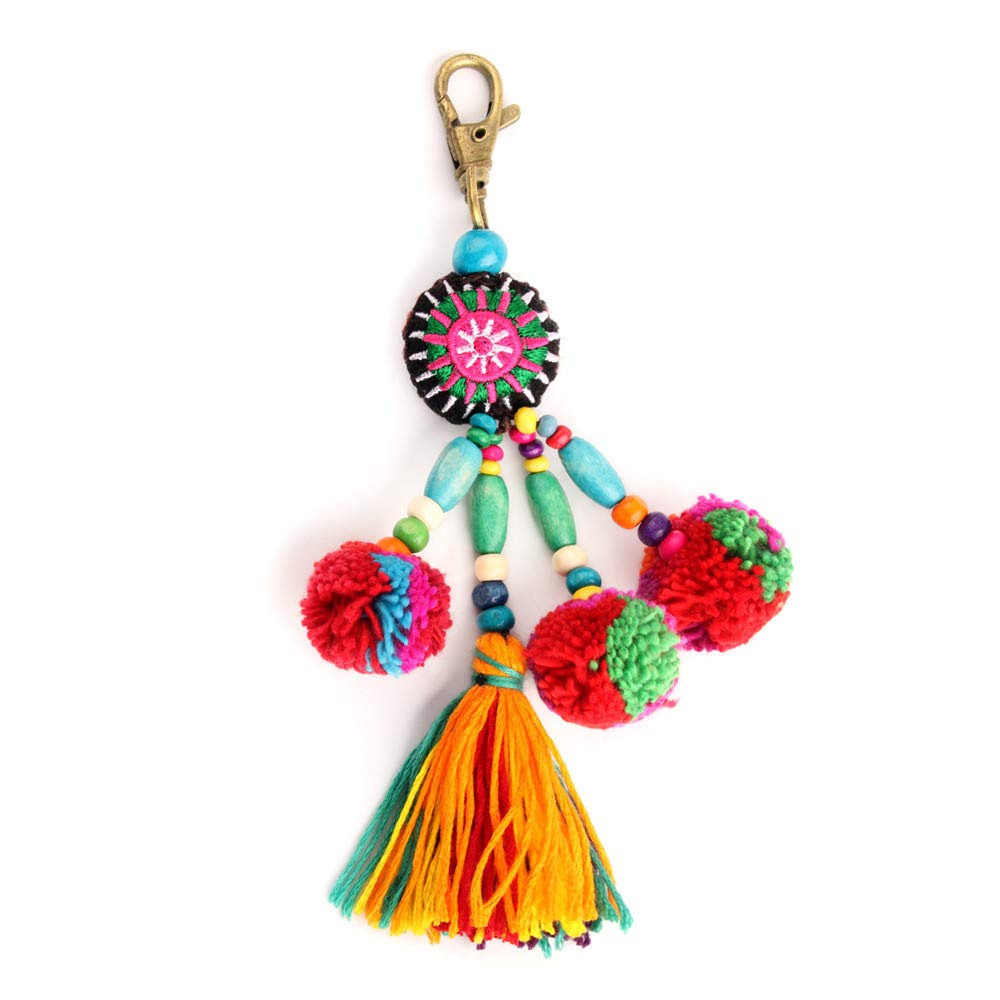 QTMY Süßer Bommel-Quaste, Boho-Taschen-Anhänger, Schlüsselanhänger, Schlüsselanhänger für Frauen, börse, Handtasche, Dekoration. QTMY Süßer Bommel-Quaste, Boho-Taschen-Anhänger, Schlüsselanhänger, Schlüsselanhänger für Frauen, börse, Handtasche, Dekoration. von QTMY
