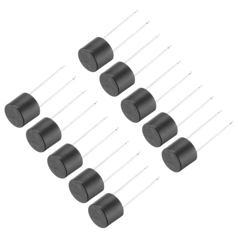 QUARKZMAN 10 Stück Miniaturzylinder Sicherung DIP Montierte Miniatur Runde Träge Feinsicherungen Sortiment Mikro Sicherung für Elektronikteile PCB LCD Reparatur, T2.5A 2.5A 250V, Schwarz von QUARKZMAN