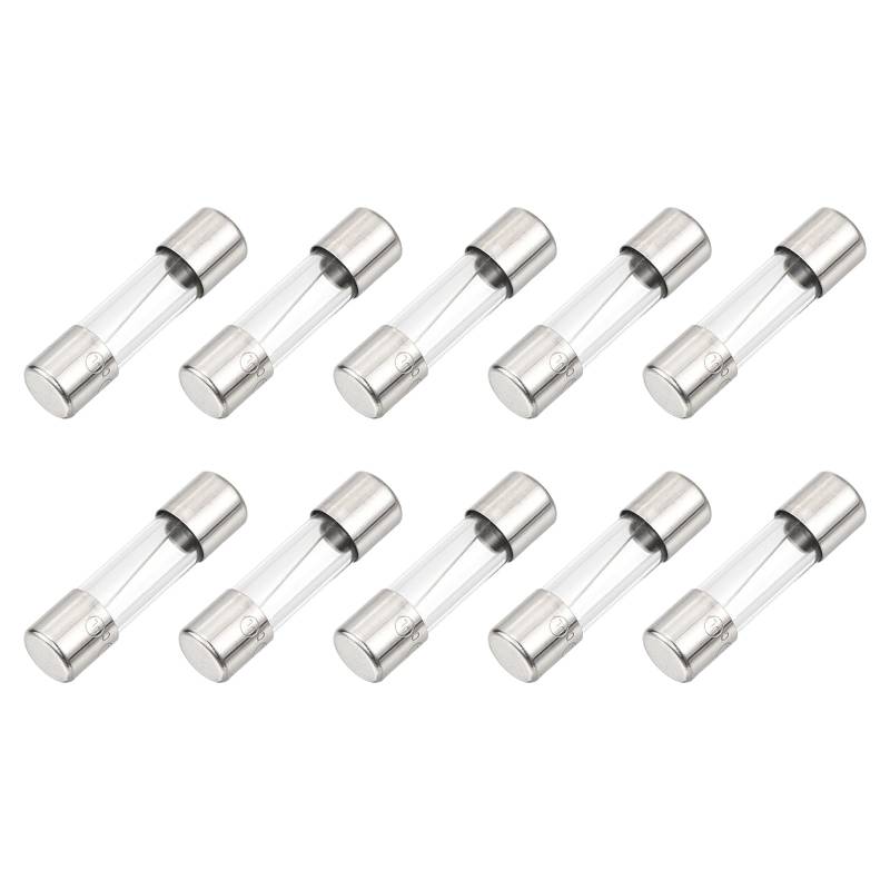 QUARKZMAN 10 Stück Schnellsicherung Glasrohr Sicherung 10A 125V 5x20mm Glasrohr Sicherungen Schnellwirkende Sicherungen für Leiterplatten Elektronische Geräte Haushaltsgeräte von QUARKZMAN