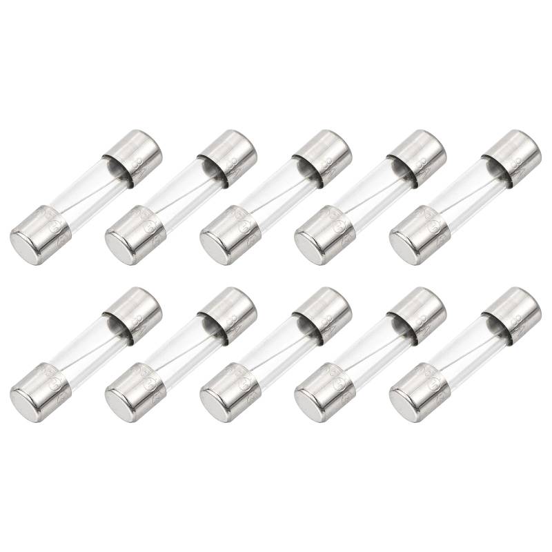 QUARKZMAN 10 Stück Schnellsicherung aus Glas 8A 125V 5x20mm Glassicherungen Schnell wirkende Sicherungen für Leiterplatten Elektronische Geräte Haushaltsgeräte von QUARKZMAN