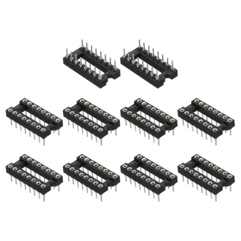 QUARKZMAN 2,54mm Rastermaß 16 Pins DIP-IC-Sockelstecker Zweireihig 7,6 Rastermaß runde Pins Löten für Elektronik-Experiment DIY 24 Stk. von QUARKZMAN