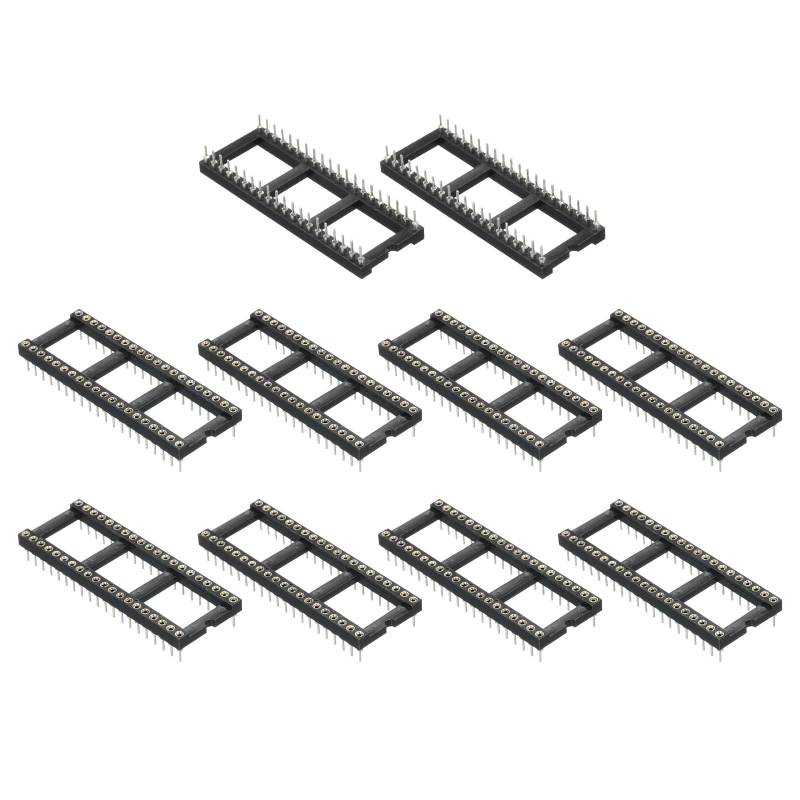 QUARKZMAN 2,54mm Rastermaß 40 Pins DIP-IC-Sockelstecker Zweireihig 15,2 Rastermaß Runde Pins Löten für Elektronik-Experiment DIY 20 Stk. von QUARKZMAN