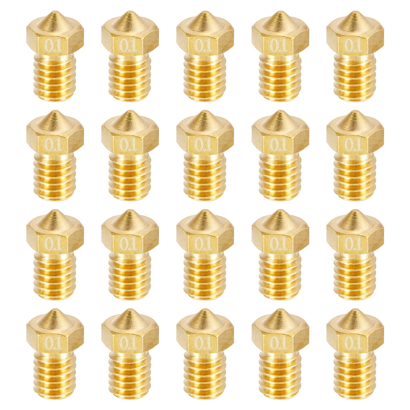 QUARKZMAN 20Stk 0.1mm 3D Drucker Extruder Düsen Kopf M6 Gewinde 3D Drucker Düsen für 1.75mm Extruderdruck Messing QUARKZMAN 20Stk 0.1mm 3D Drucker Extruder Düsen Kopf M6 Gewinde 3D Drucker Düsen für 1.75mm Extruderdruck Messing von QUARKZMAN