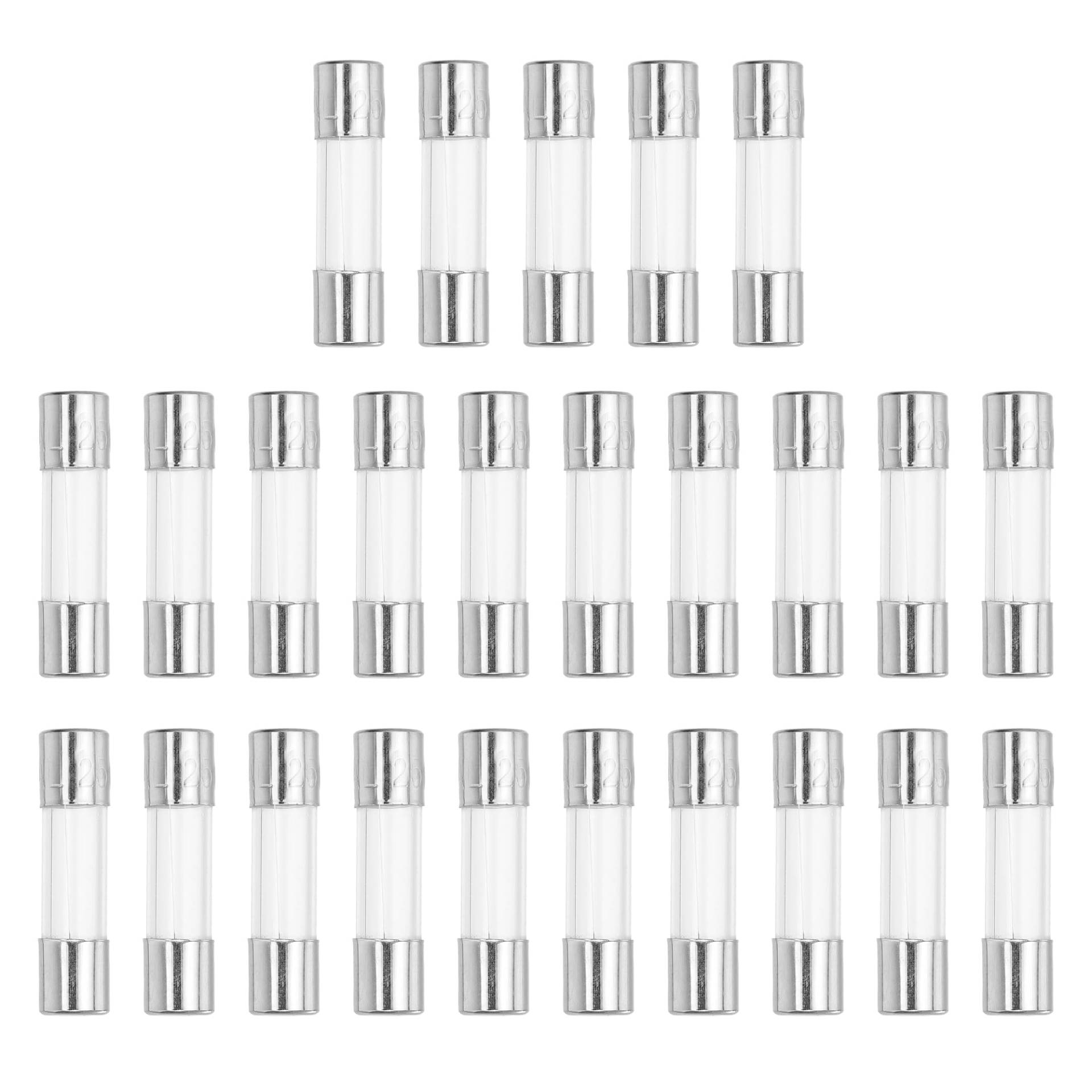 QUARKZMAN Feinsicherung 2A, 5x20mm Glassicherung Sicherungen 25er Packung Schnelle Glasrohrsicherung von QUARKZMAN