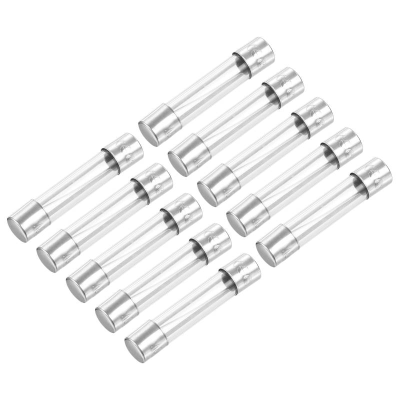 QUARKZMAN 250V 15A 6 x 30mm Glassicherungen x 10 Stück Schnellwirkende Glasröhrensicherung für Schaltungsschutz, [Silberton] von QUARKZMAN