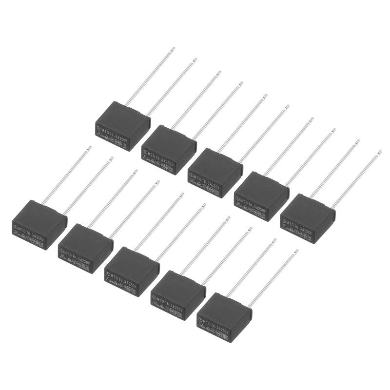 QUARKZMAN 30 Stück DIP Montierte Miniatur Quadrat Träge Mikro Sicherung Feinsicherungen Sortiment Schmelzsicherung für Elektronikteile PCB LCD Reparatur, T6.3A 6.3A 250V, Schwarz von QUARKZMAN