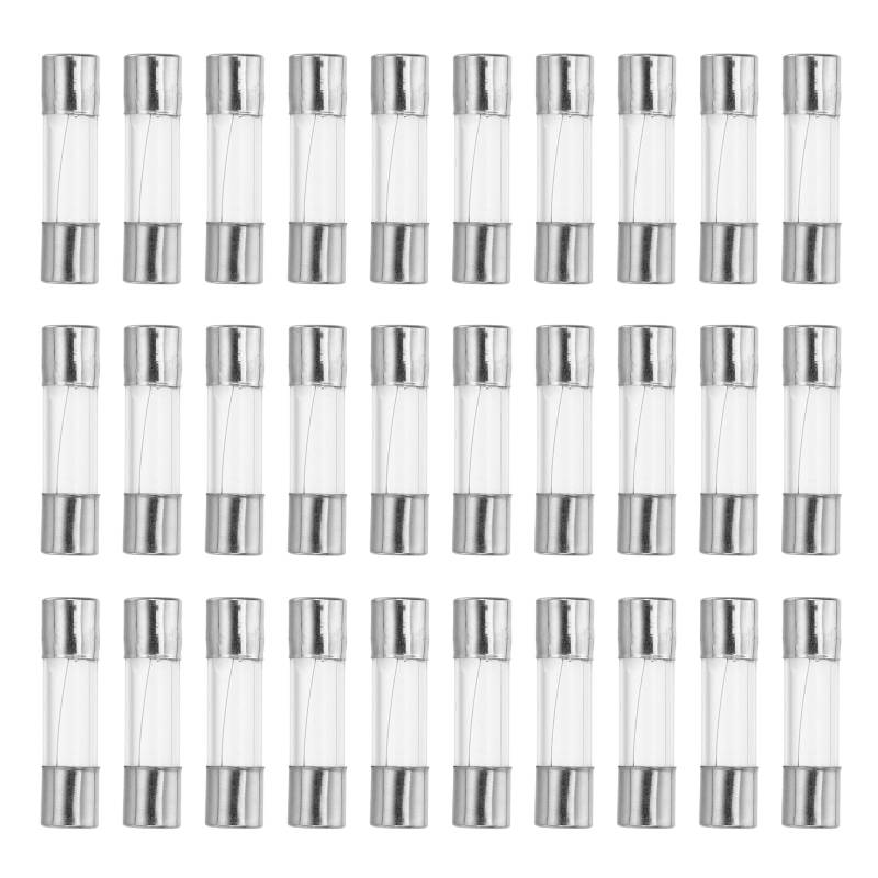 QUARKZMAN 30 Stück Glassicherung Feinsicherungen 0,5A Sicherungen 5x20mm Schnellschlag Glasrohrsicherung Sortiment Set von QUARKZMAN
