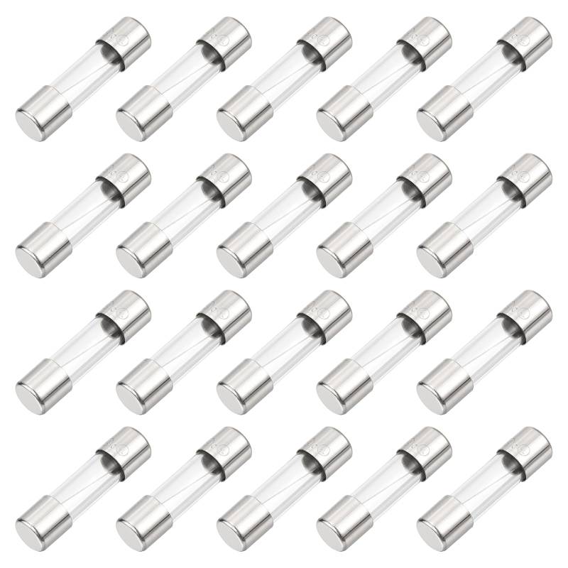 QUARKZMAN 30 Stück Schnellsicherung Glasrohr Sicherung 5A 125V 5x20mm Glasrohr Sicherungen Schnellwirkende Sicherungen für Leiterplatten Elektronische Geräte Haushaltsgeräte von QUARKZMAN