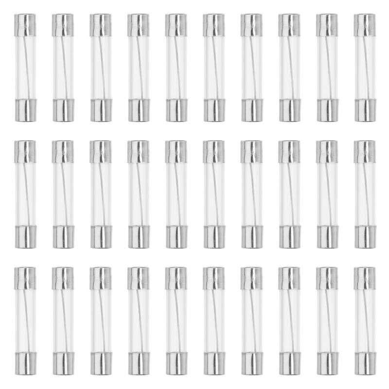 QUARKZMAN 30 Stücke Feinsicherung 15A Glassicherung 250V Sicherungen Schnellschlag Glasrohrsicherung 6x30mm von QUARKZMAN