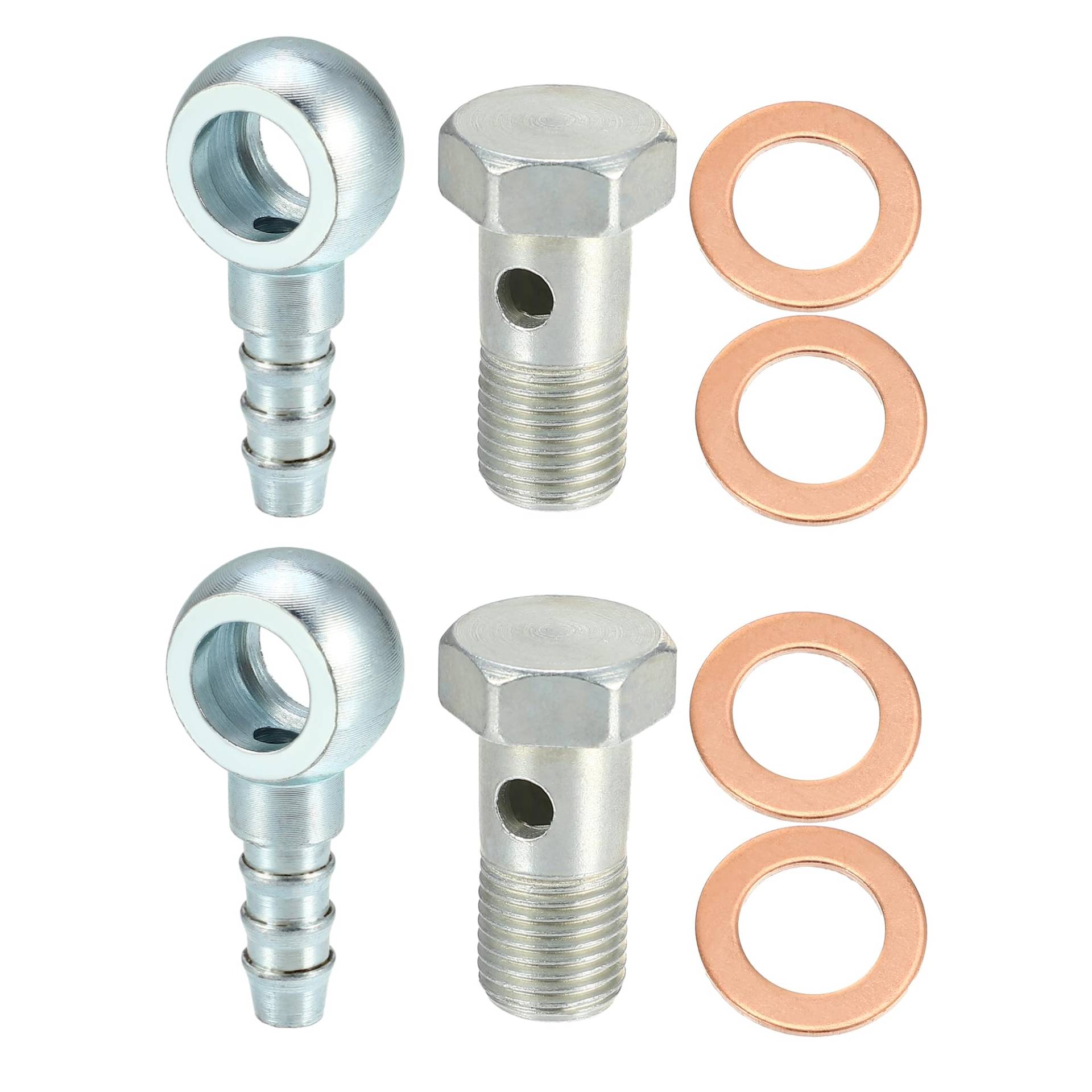 QUARKZMAN 4 Sätze Hohlschraube M10 Hohlschrauben Unterlegscheibe Kit 7.5 mm AD Banjo-Fitting Adapter von QUARKZMAN