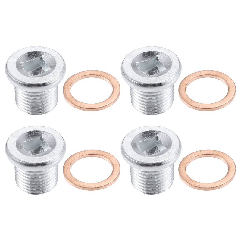 QUARKZMAN 4 Stück Ölablassschraube M16x1,5 Stahl Motor Öl Ablassschraube Ölwanne mit Dichtung für Nissan 6001543033 von QUARKZMAN