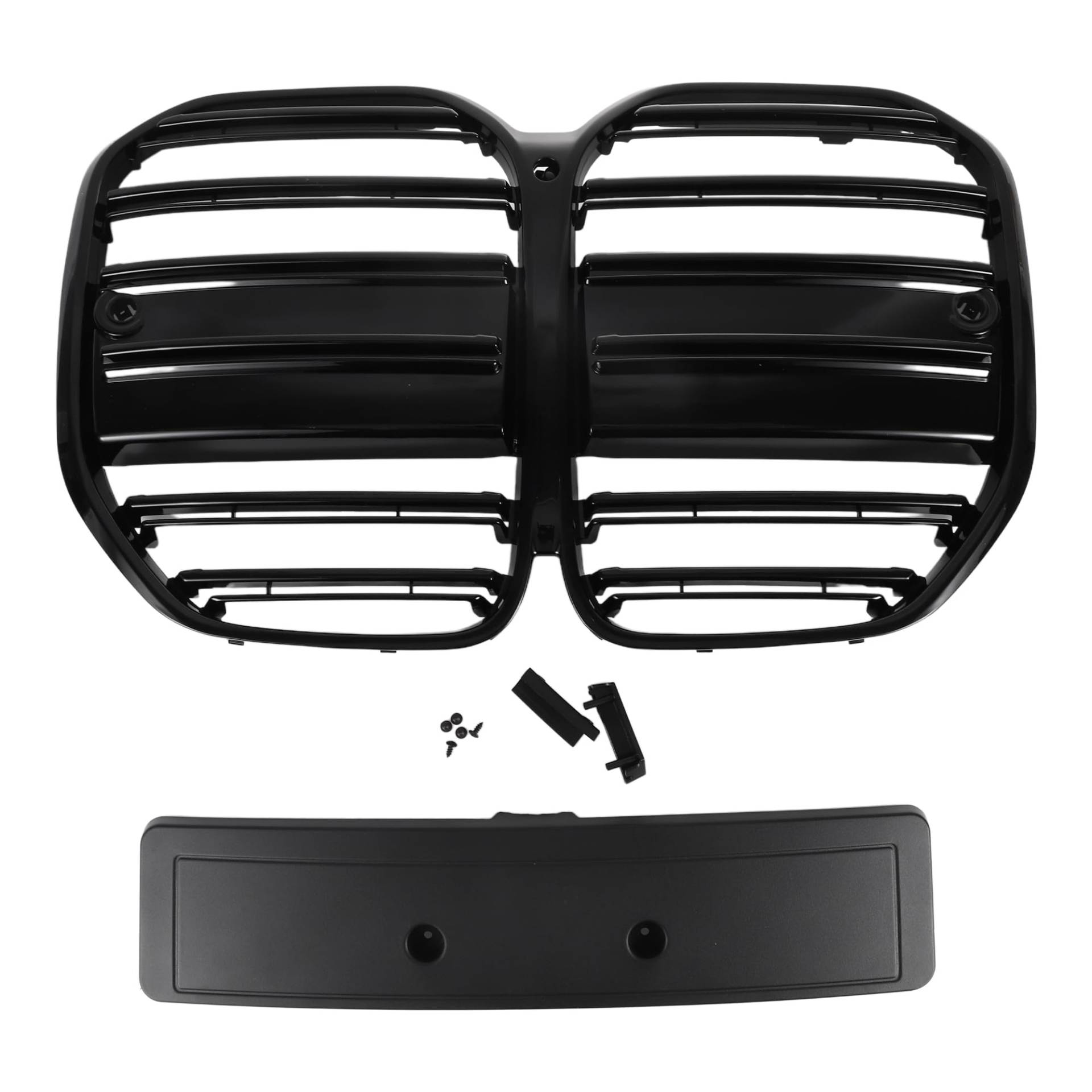 QUARKZMAN Frontmotorhaubenstoßstangengrill für BMW 430i XDrive G22 2021-2024 Nr. 51138078548/51138078549 Stoßstangengrill Frontgrill Doppelstrebe Schwarz. von QUARKZMAN
