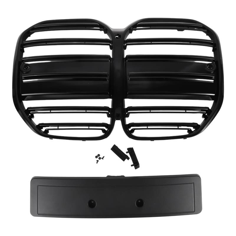 QUARKZMAN Frontmotorhaubenstoßstangengrill für BMW 430i XDrive G22 2021-2024 Nr. 51138078548/51138078549 Stoßstangengrill Frontgrill Doppelstrebe Schwarz. von QUARKZMAN