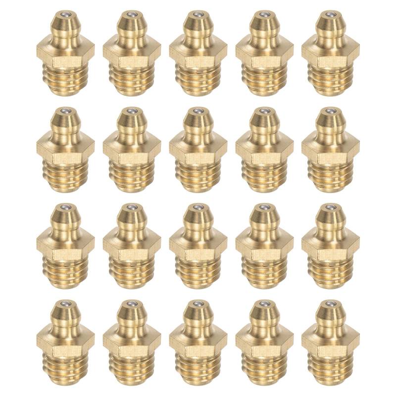 QUARKZMAN Gerader Schmiernippel aus Messing M10 x 1,5mm Gewinde Hydraulische Schmiernippel Zubehör, 20 Stück von QUARKZMAN