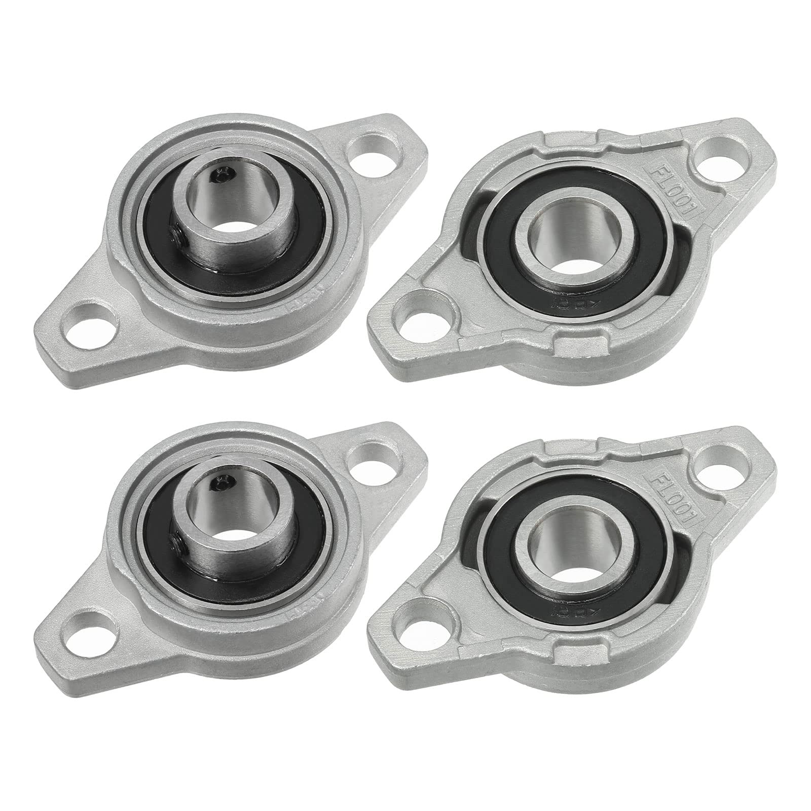 QUARKZMAN KFL001 Kissenblock Flanschlager x 4Stk Zinklegierung Selbstregulierung für Landmaschinen Fördertechnik Industrielle Maschinen [12mm Bohrung] von QUARKZMAN