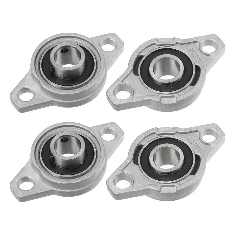QUARKZMAN KFL001 Kissenblock Flanschlager x 4Stk Zinklegierung Selbstregulierung für Landmaschinen Fördertechnik Industrielle Maschinen [12mm Bohrung] von QUARKZMAN