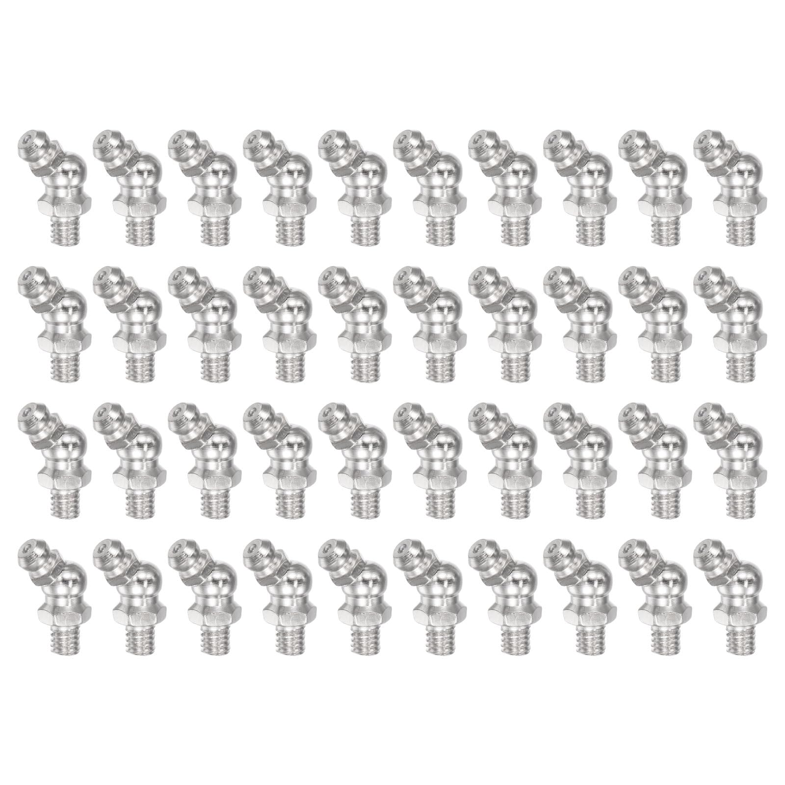 QUARKZMAN Nickel-beschichtete Eisen 45-Grad-Schmiernippel M6 x 1mm Gewinde Hydraulische Schmiernippel Zubehör, 40 Stück QUARKZMAN Nickel-beschichtete Eisen 45-Grad-Schmiernippel M6 x 1mm Gewinde Hydraulische Schmiernippel Zubehör, 40 Stück von QUARKZMAN