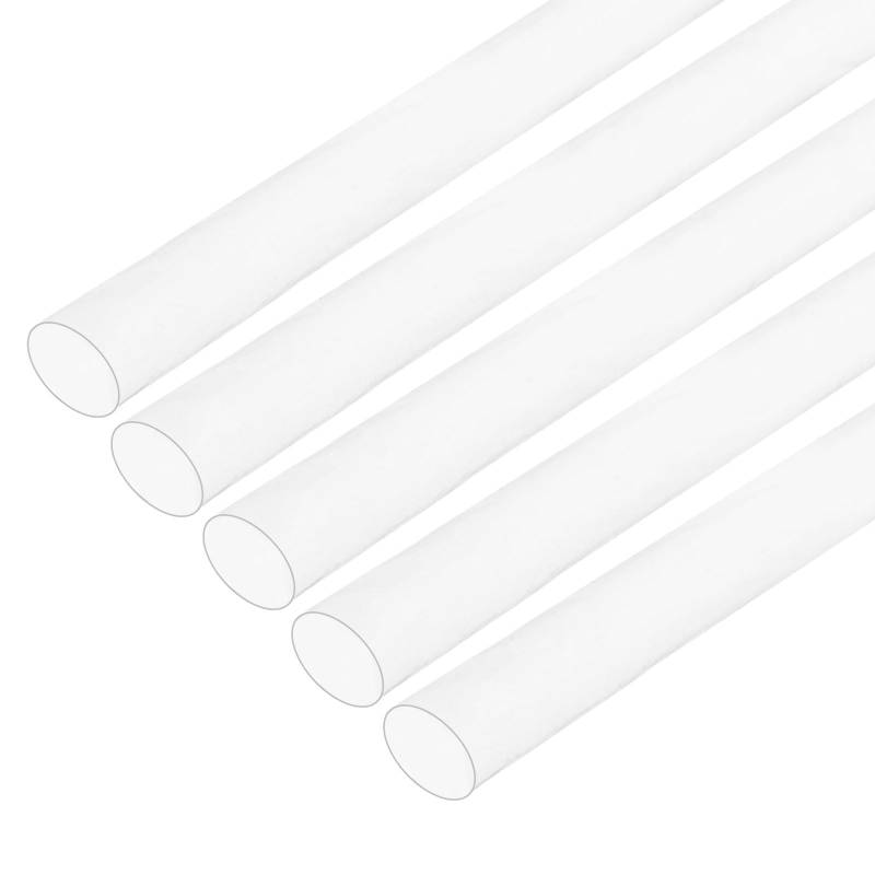 QUARKZMAN PTFE Schrumpfschlauch 4:1 Verhältnis, 1m x 6mm Transparente Isolierschläuche Hochtemperatur-Schrumpfschlauch, Packung mit 5 Stück von QUARKZMAN