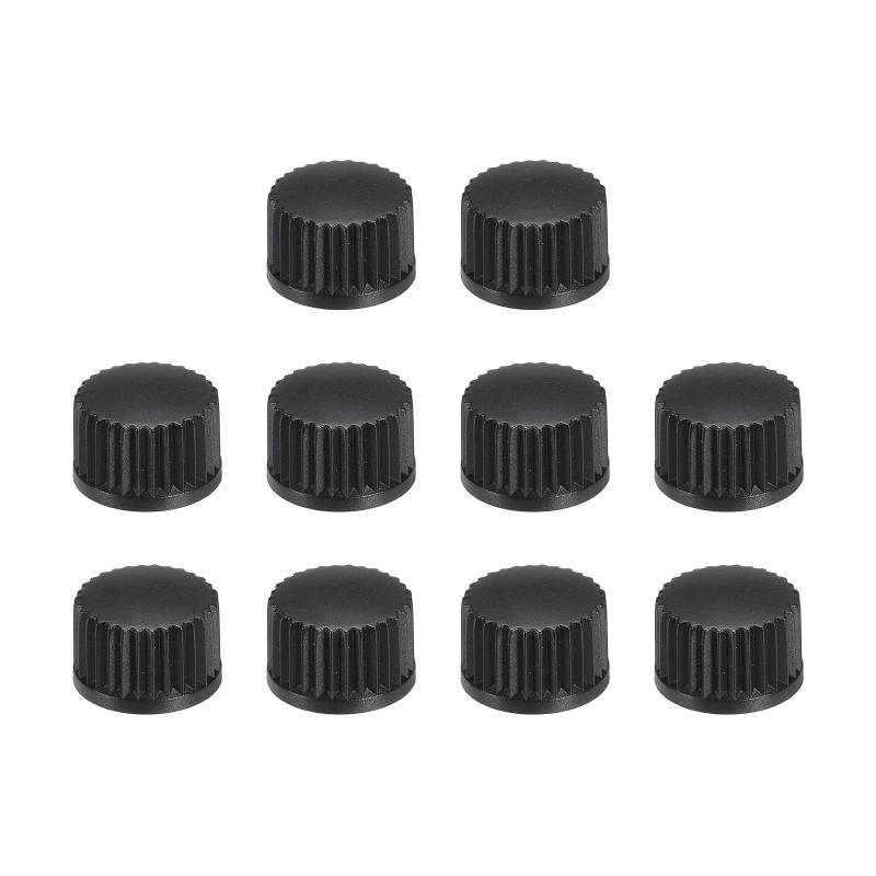 QUARKZMAN Potentiometer Drehknopf ABS Gitarre Knopf für 6mm D Typ Welle E-Gitarre Leistung Verstärker Stereoanlagen Bass Lautstärke Ton Schwarz 10Stk von QUARKZMAN