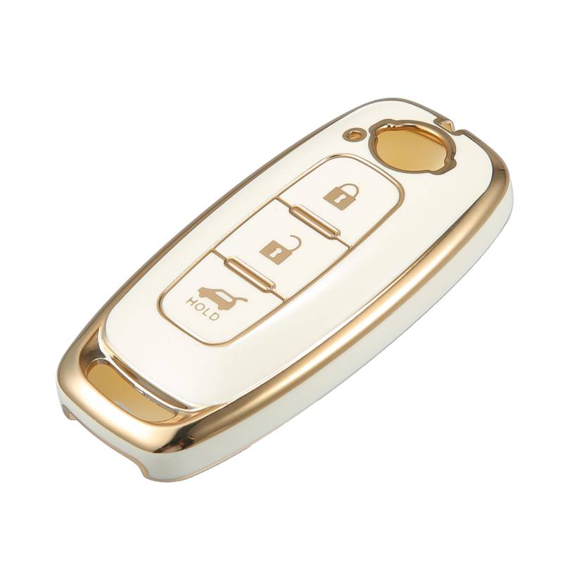QUARKZMAN Schlüsselanhänger Abdeckung Hülle für Nissan Sakura TPU 3 Knopf Weiß von QUARKZMAN