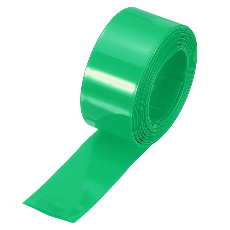 QUARKZMAN Schrumpfschlauch Wasserdicht, Batterien Schrumpfschläuche PVC Ummantelung 19mm x 30mm x 6.5m（Durchmesser x Flachbreite x Gesamtlänge) Gute Kabel Isolierung für Elektrische, Grün von QUARKZMAN