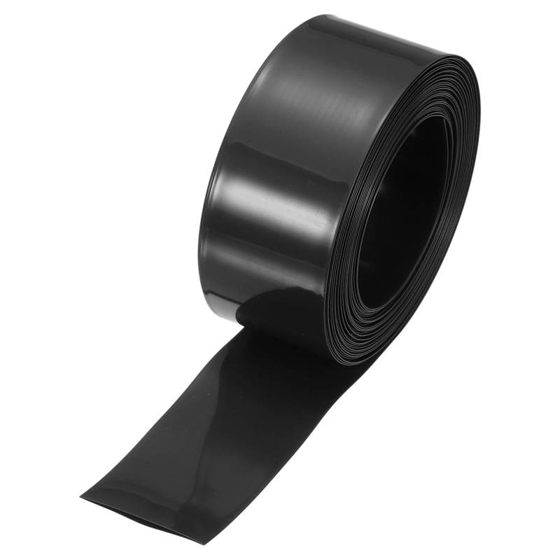QUARKZMAN Schrumpfschlauch Rolle, Batterie Ummantelung PVC Akku Wärmeschrumpfschlauch 20mm x 32mm x 8m（Durchmesser x Flachbreite x Gesamtlänge) Gute Isolierung für Akkupacks, Schwarz von QUARKZMAN