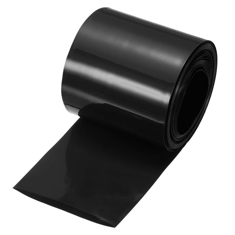QUARKZMAN Schrumpfschlauch Rolle, Batterie Ummantelung PVC Akku Wärmeschrumpfschlauch 54mm x 66mm x 5.5m（Durchmesser x Flachbreite x Gesamtlänge) Gute Isolierung für Akkupacks, Schwarz von QUARKZMAN