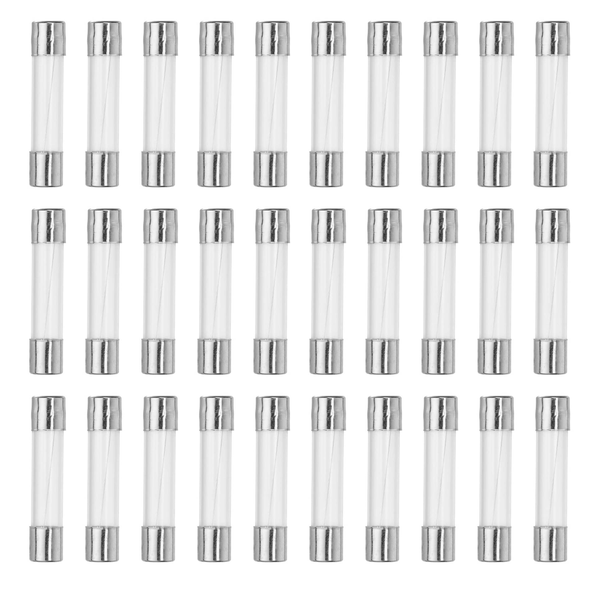 QUARKZMAN 30 Stücke Feinsicherung 6A Glassicherung 250V Sicherungen Schnellschlag Glasrohrsicherung 6x30mm von QUARKZMAN