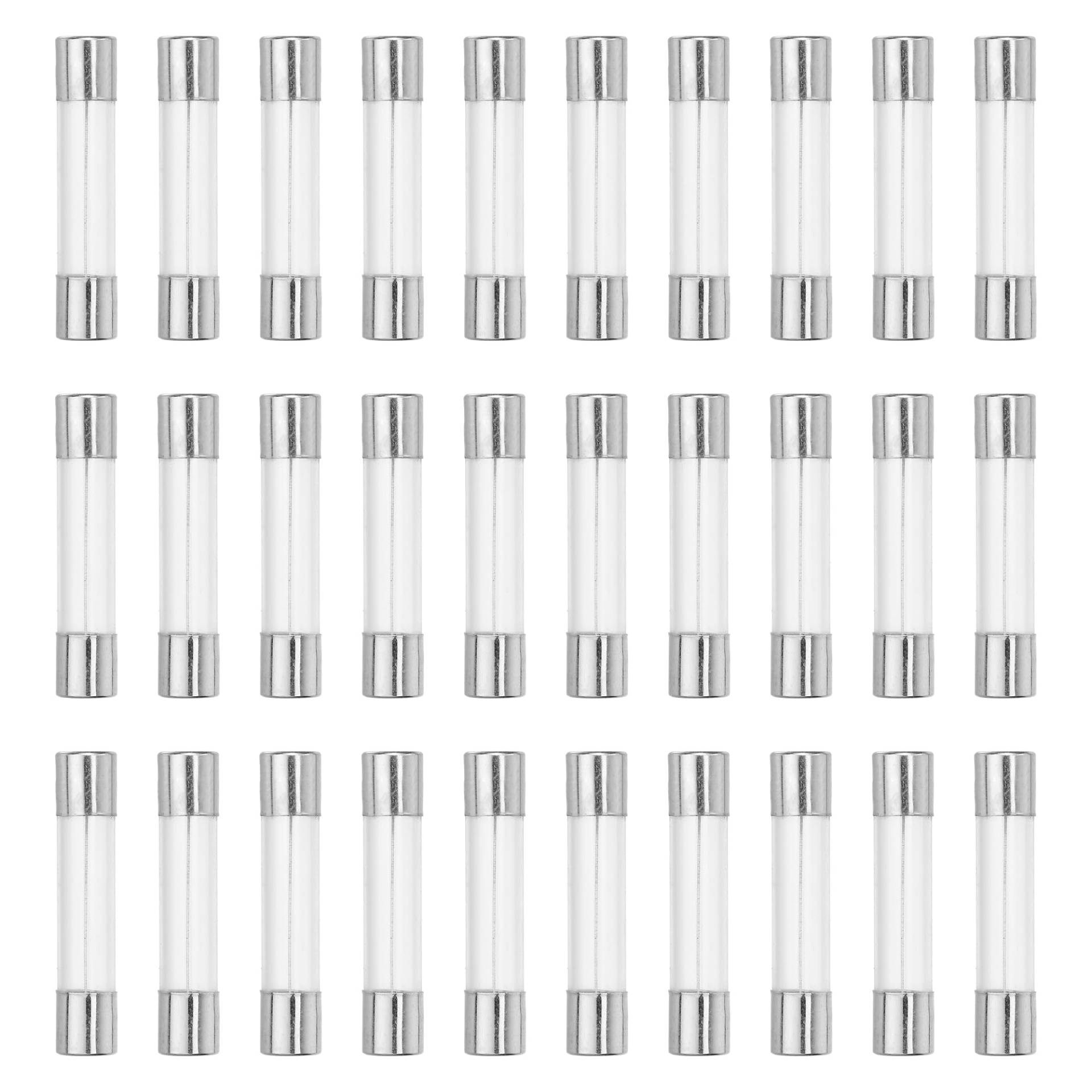 QUARKZMAN 30 Stücke Feinsicherung 7A Glassicherung 250V Sicherungen Schnellschlag Glasrohrsicherung 6x30mm von QUARKZMAN