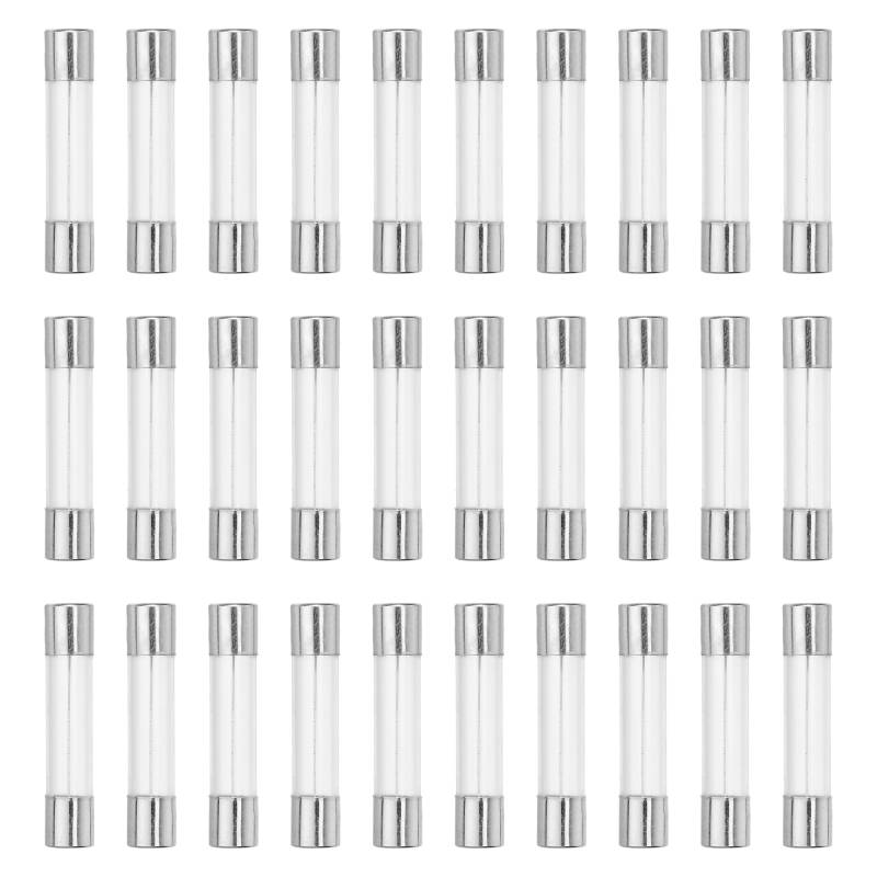 QUARKZMAN 30 Stücke Feinsicherung 7A Glassicherung 250V Sicherungen Schnellschlag Glasrohrsicherung 6x30mm von QUARKZMAN