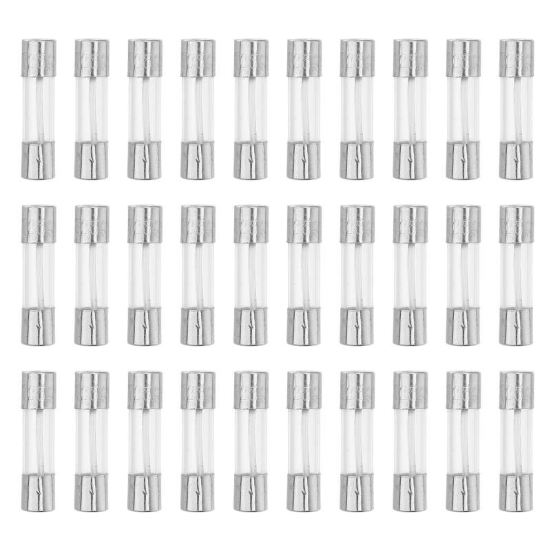 QUARKZMAN 30 Stück Feinsicherungen 25A Schnellschlag Glassicherungen Sortiment Set 5x20mm Sicherung 250V von QUARKZMAN
