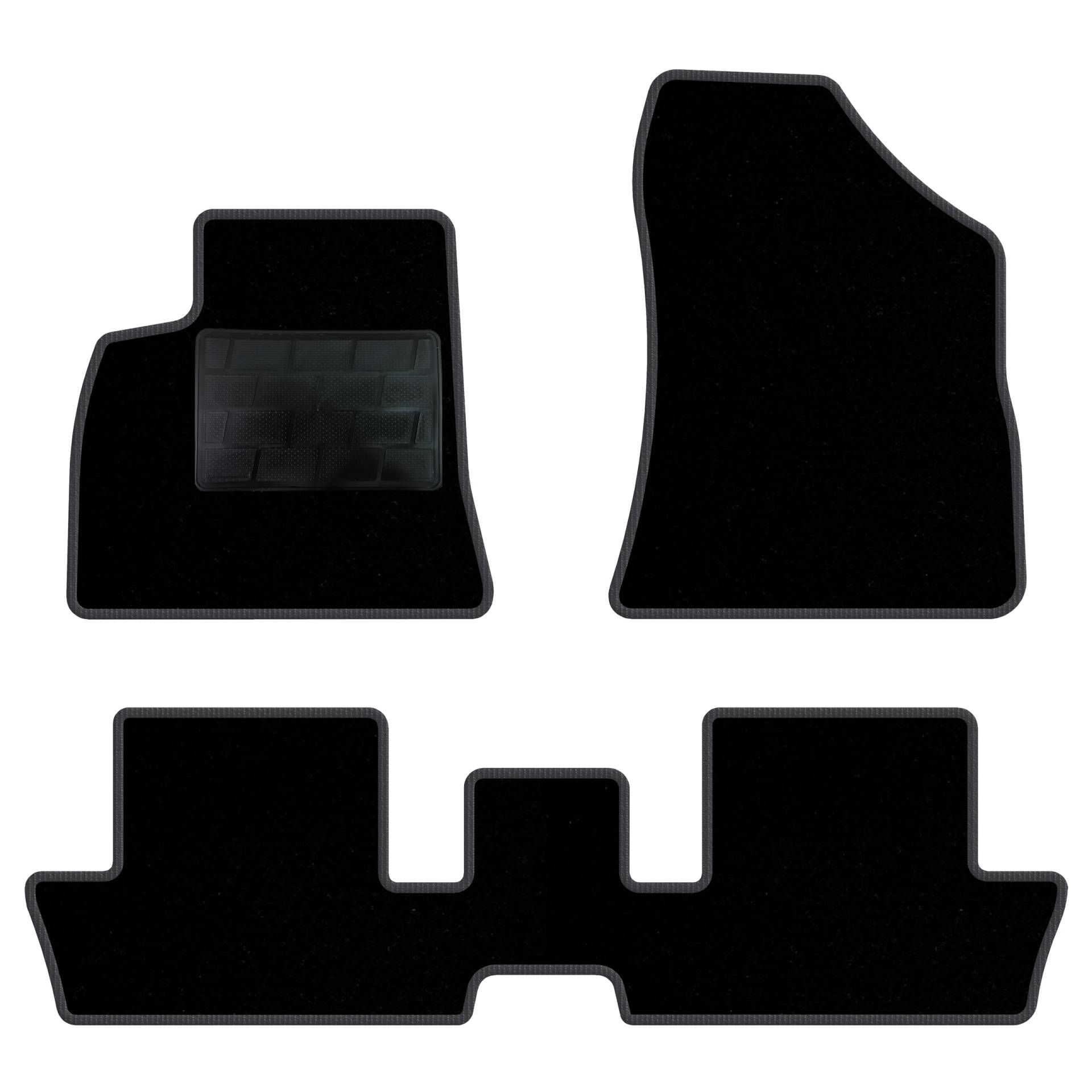 QUEMAR Auto-Fußmatten-Set kompatibel mit Peugeot 3008 I 2009-2016, Fußmatten-Set aus Teppich und Gummi, nach Maß (2 vorne + 2 hinten) / Stickerei und personalisierte Farben (anthrazitfarbener Rand, 0 von QUEMAR