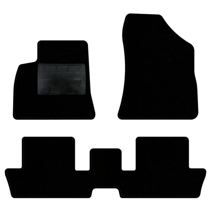 QUEMAR Auto-Fußmatten-Set kompatibel mit Peugeot 3008 I 2009-2016 / Set Fußmatten und Gummi nach Maß (2 vorne + 2 hinten) / Stickerei und personalisierte Farben (schwarzer Rand, 0 Stickereien) von QUEMAR