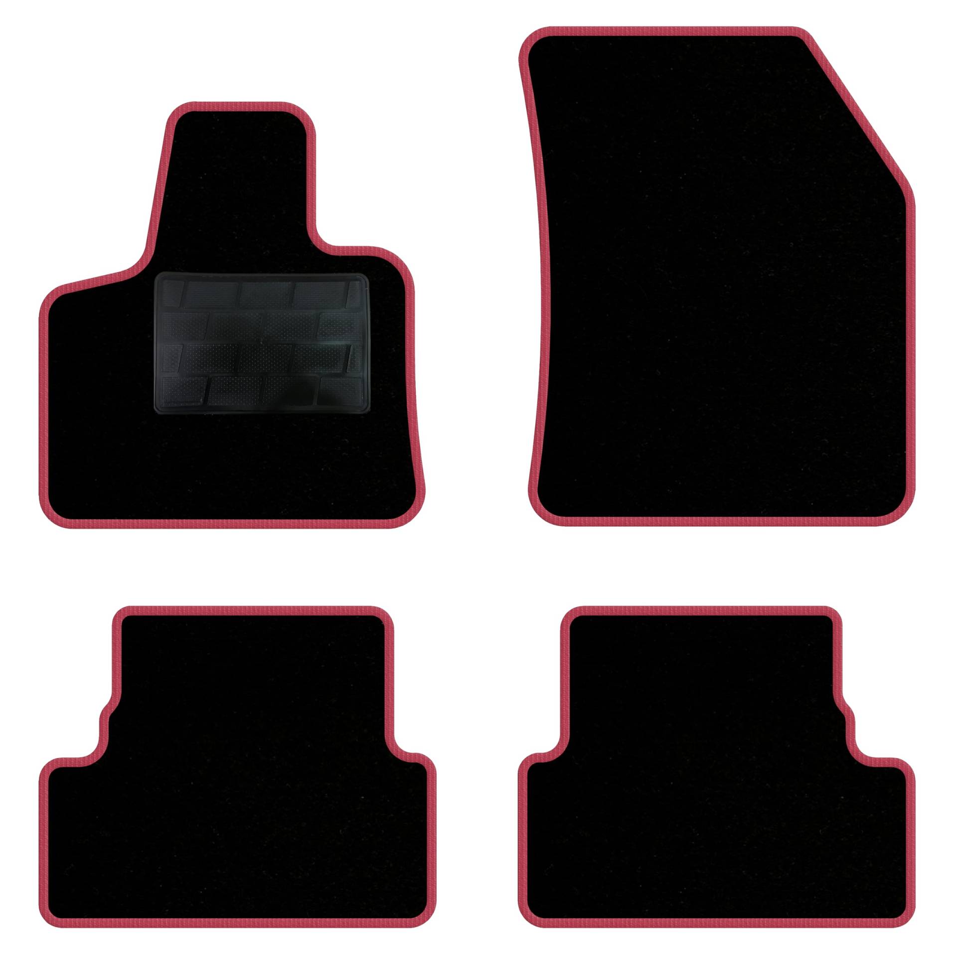 QUEMAR Auto-Fußmatten-Set kompatibel mit Peugeot 3008 II auch Hybrid 2016-2023/Set Fußmatten aus Teppich und Gummi nach Maß (2 Türen + 2 Poster.)/Stickerei und personalisierte Farben (Pink, 0 von QUEMAR