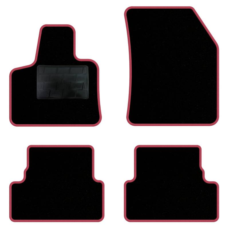 QUEMAR Auto-Fußmatten-Set kompatibel mit Peugeot 3008 II auch Hybrid 2016-2023/Set Fußmatten aus Teppich und Gummi nach Maß (2 Türen + 2 Poster.)/Stickerei und personalisierte Farben (Pink, 0 von QUEMAR