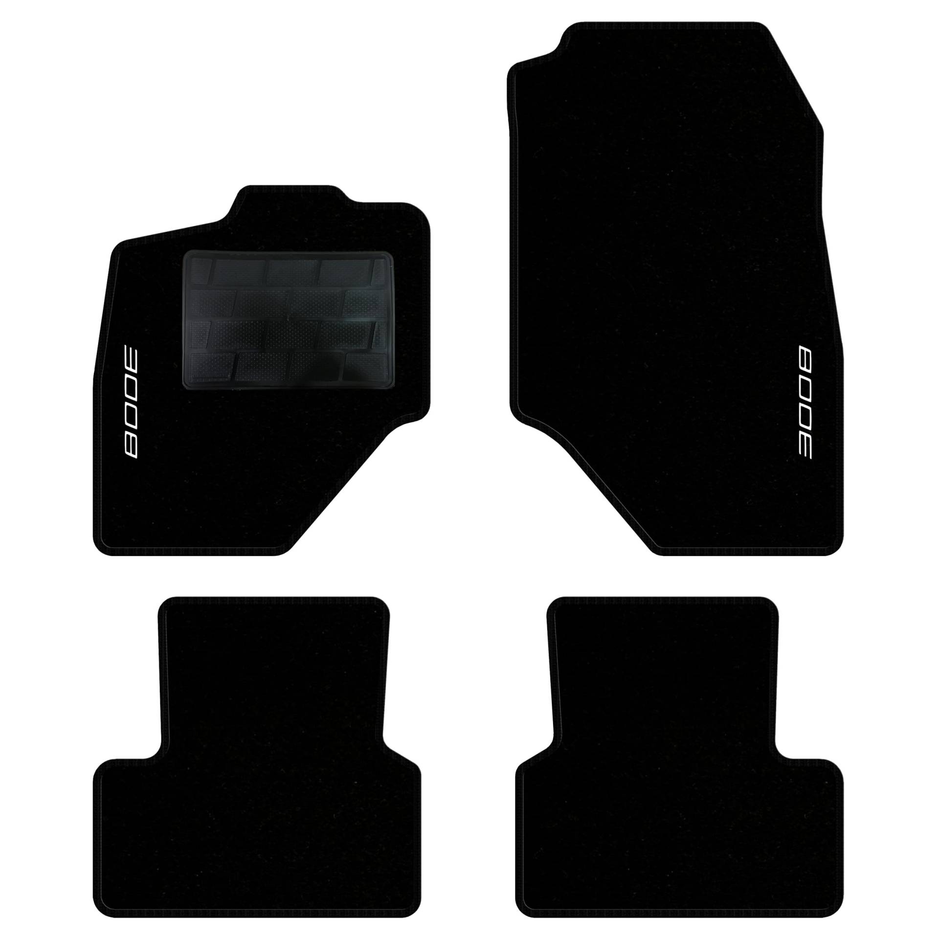 QUEMAR Auto-Fußmatten-Set kompatibel mit Peugeot 3008 III Hybrid oder Elektro ab 2024/Set Fußmatten und Gummi nach Maß (2 vorne + 2 hinten) / Stickerei und personalisierte Farben (schwarzer Rand, 2 von QUEMAR