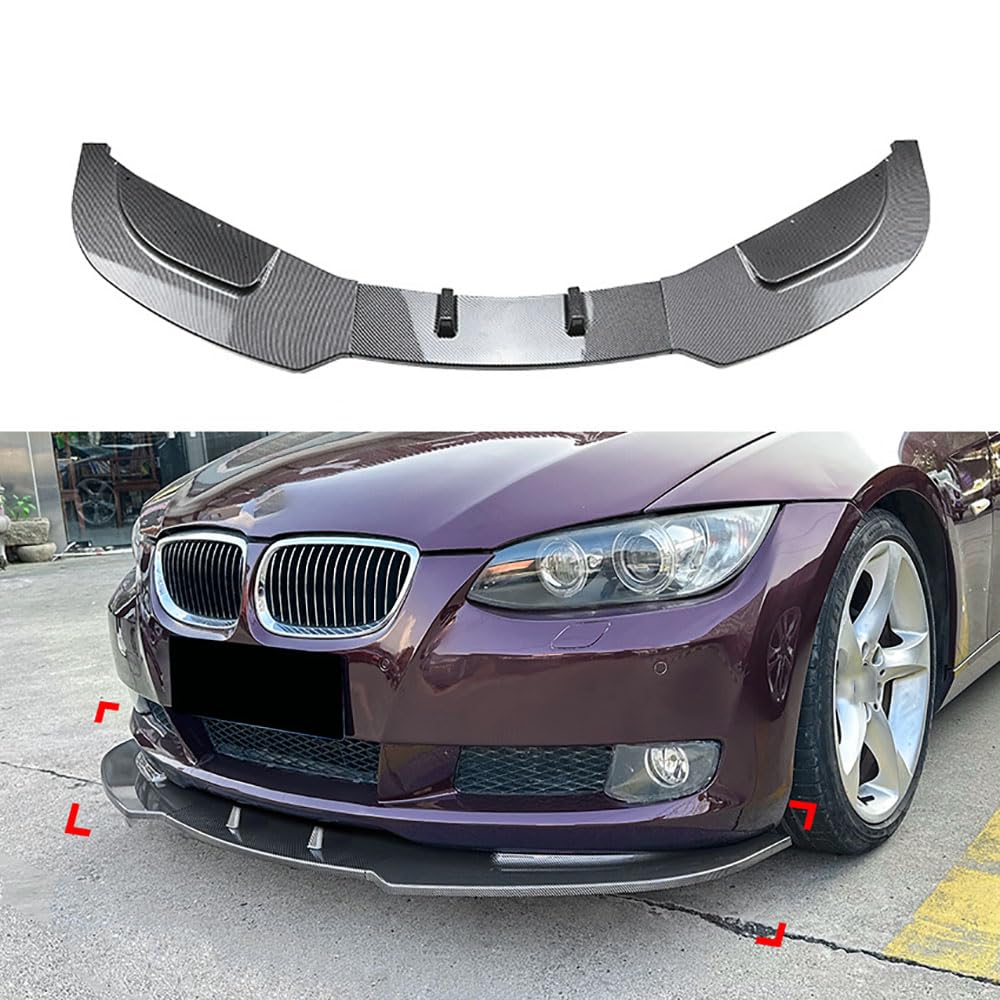 QUNINE Auto Frontlippe Frontspoiler für BMW 3 Series E92 E93 2006-2013, Frontstoßstange Lippe Spoiler Lip Splitter Diffusor Auto Frontspoiler Auto Zubehör,2 Carbon Fiber Texture von QUNINE