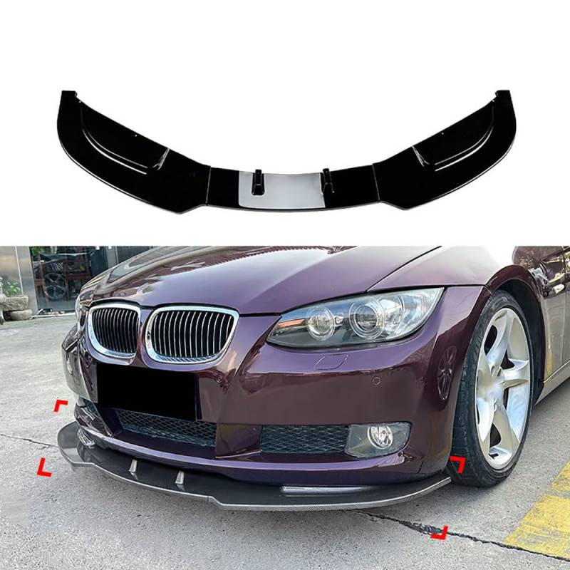 QUNINE Frontlippe Frontspoiler für BMW 3 Series E92/E93, 2006-2013, Schwarz lackiert, Acrylnitril-Butadien-Styrol (ABS), Schwarz von QUNINE